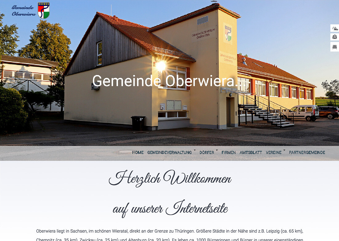 Webdesign, Homepage Referenzen Oberwiera, Gemeinde Oberwiera
