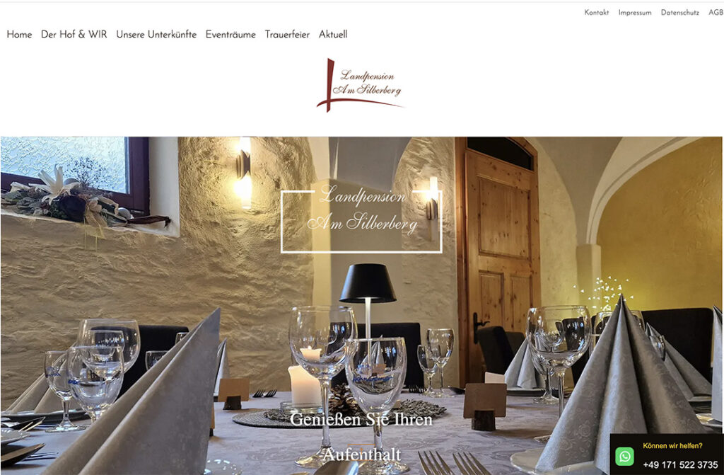 Referenzen Webdesign Landpension Am Silberberg